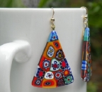 Millefiori Finest Mosaic Triangle Earrings